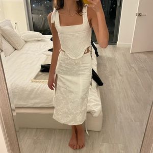 Custom silk corset and skirt